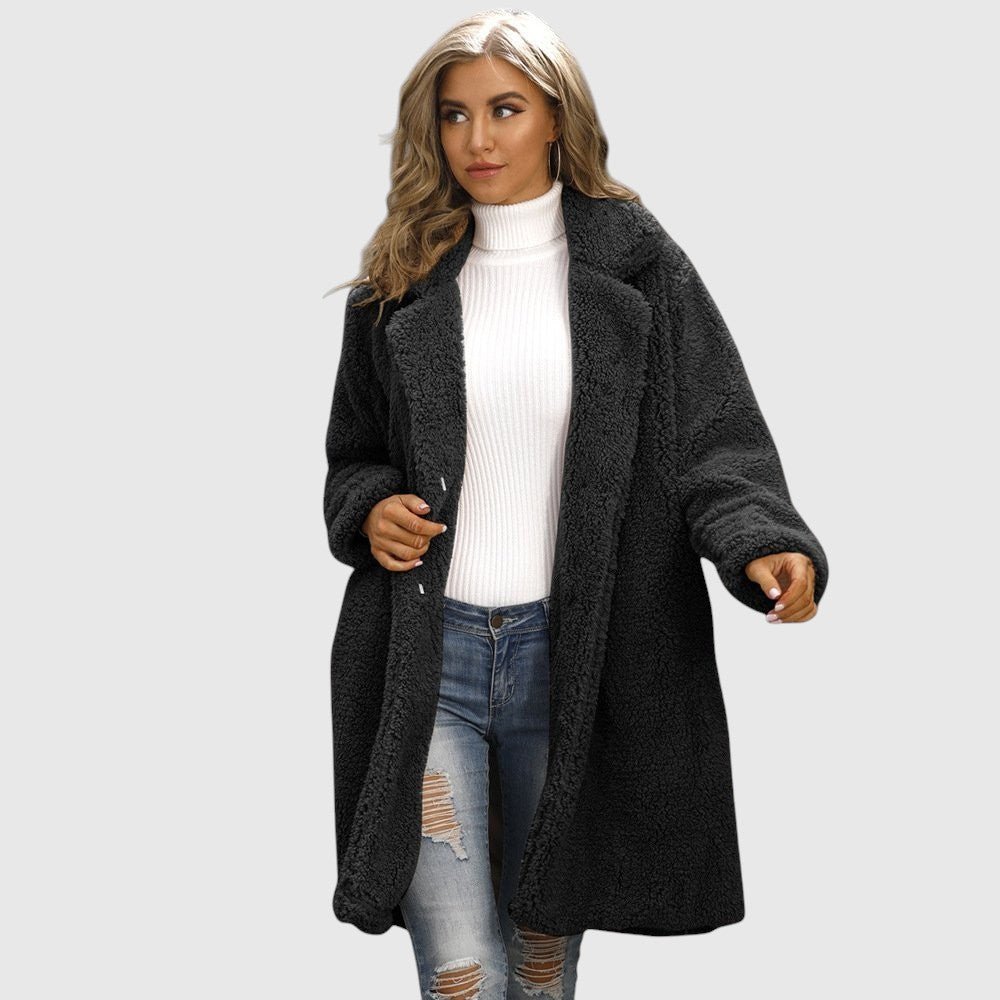 Vera Comfy Teddy Coat - VeralunaVeralunaDWOD5 - KY236001SiyahSVera Comfy Teddy Coat