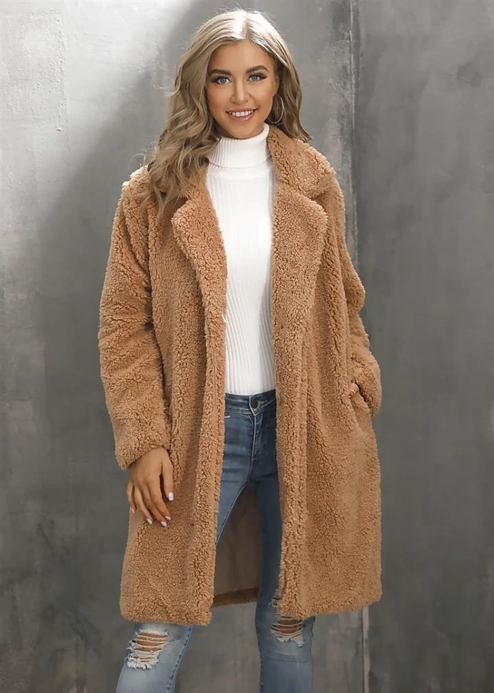 Vera Comfy Teddy Coat - VeralunaVeralunaDWOD5 - KY236007KahverengiSVera Comfy Teddy Coat