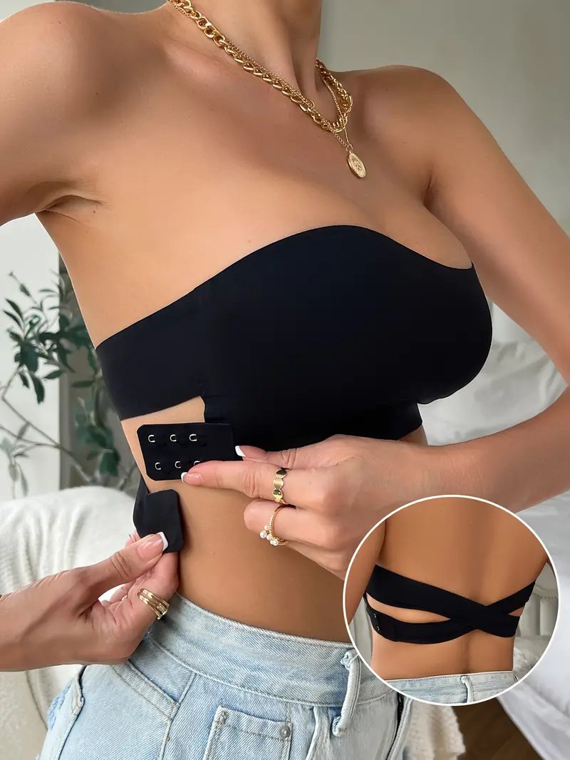 Vera™ Dikişsiz Düz Renk Straplez Bandeau Sütyen - VeralunaVeralunaSiyahSVera™ Dikişsiz Düz Renk Straplez Bandeau Sütyen