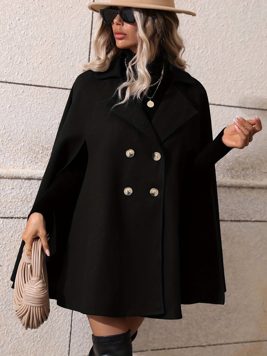 Vera™ Elegant Cape Coat - VeralunaVeralunaSiyahSVera™ Elegant Cape Coat