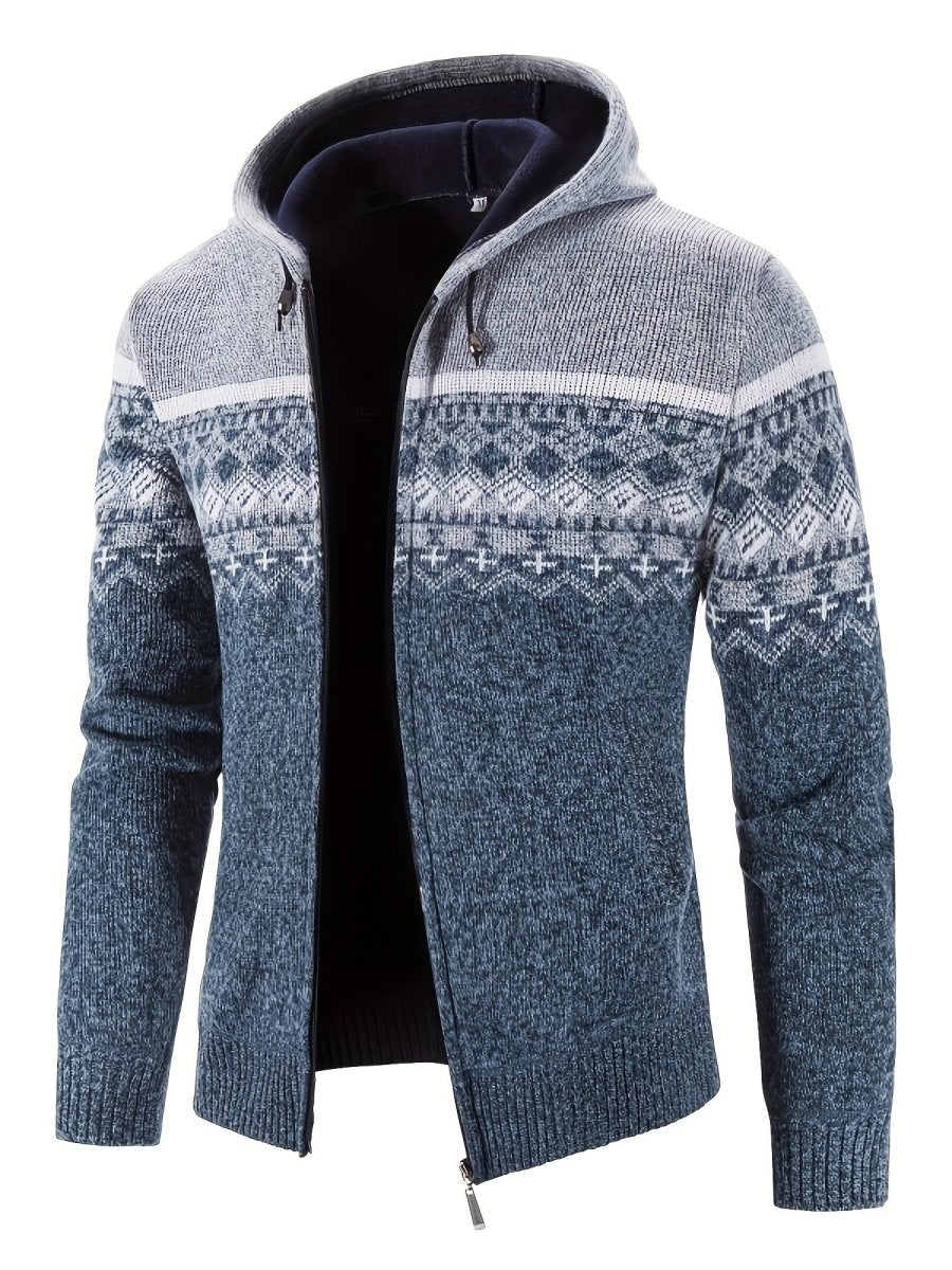 Vera™ Nordic Kapüşonlu Triko Ceket - VeralunaVeralunaCoats & JacketsSamuel - BlueGray - XSMavi GriXSVera™ Nordic Kapüşonlu Triko Ceket