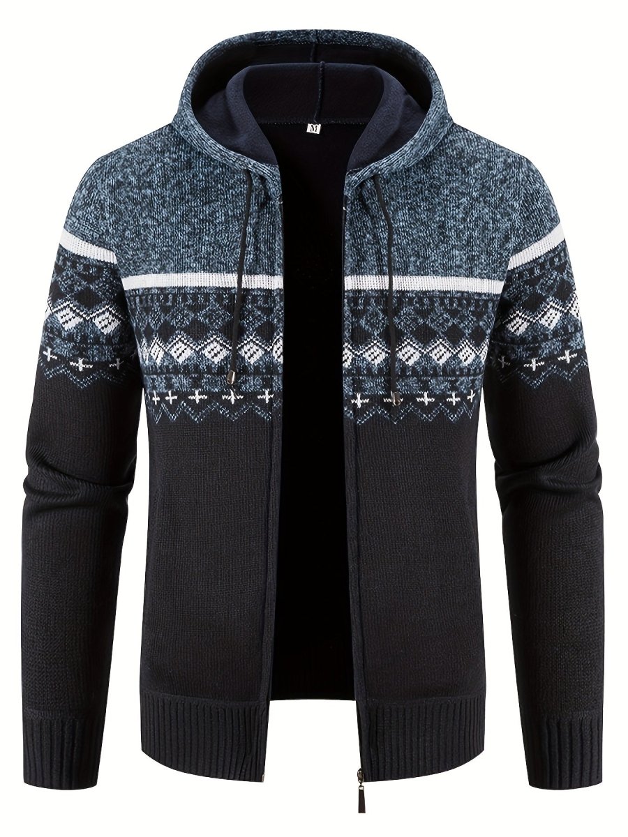 Vera™ Nordic Kapüşonlu Triko Ceket - VeralunaVeralunaCoats & JacketsSamuel - BlueGray - XSMavi GriXSVera™ Nordic Kapüşonlu Triko Ceket