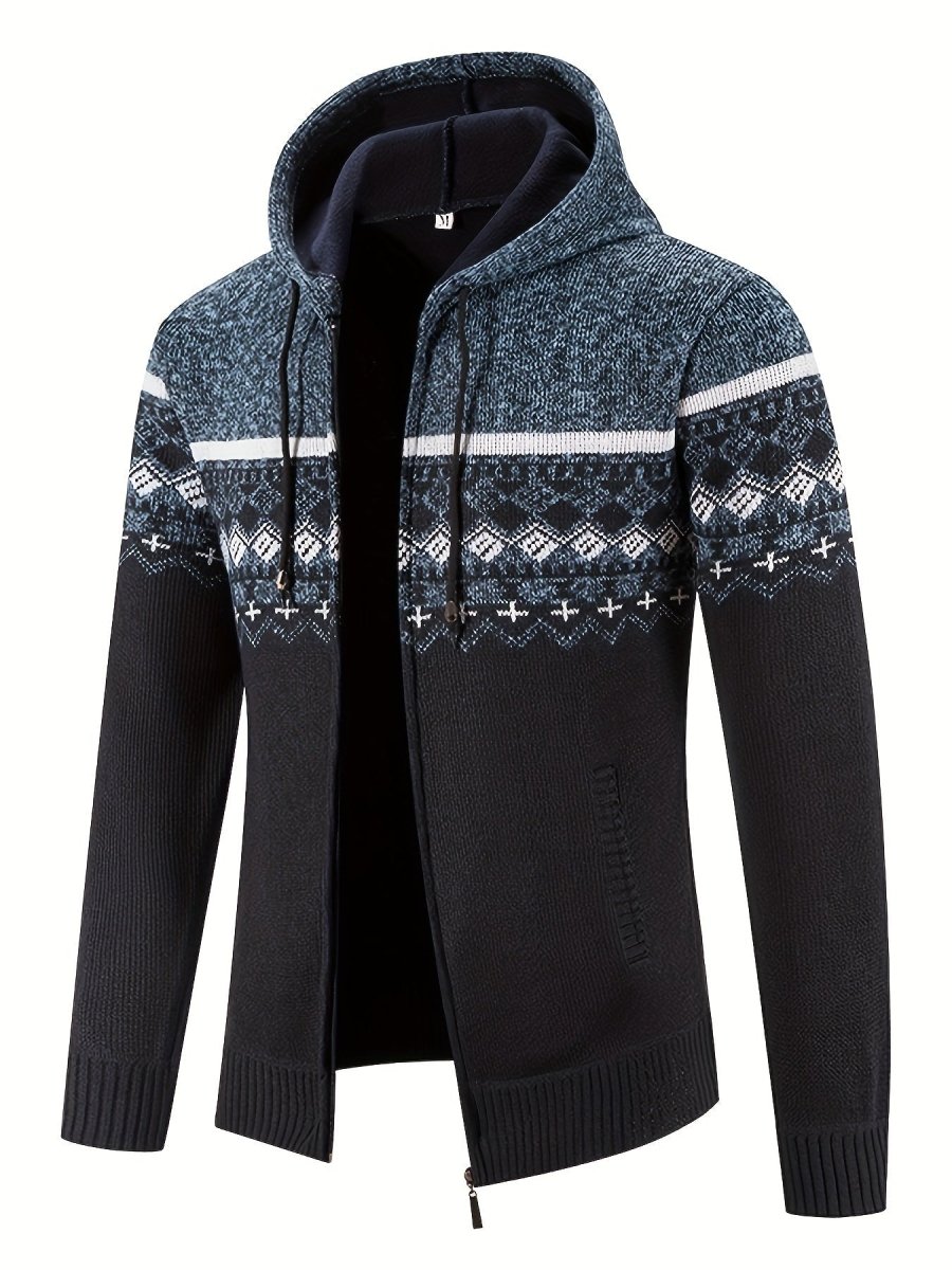 Vera™ Nordic Kapüşonlu Triko Ceket - VeralunaVeralunaCoats & JacketsSamuel - BlueGray - XSMavi GriXSVera™ Nordic Kapüşonlu Triko Ceket