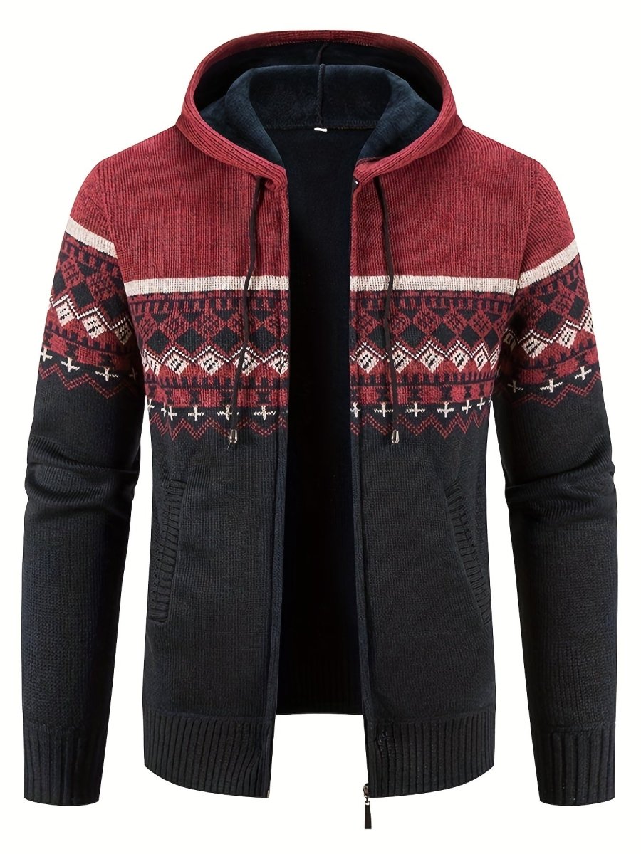 Vera™ Nordic Kapüşonlu Triko Ceket - VeralunaVeralunaCoats & JacketsSamuel - WineRed - XSKırmızıXSVera™ Nordic Kapüşonlu Triko Ceket